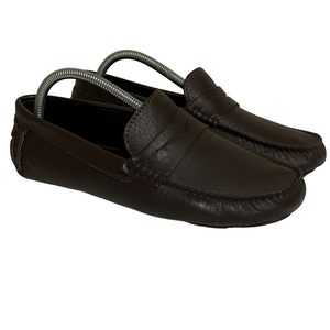 A. Testoni  Brown Leather Penny Loafers Size 7.5